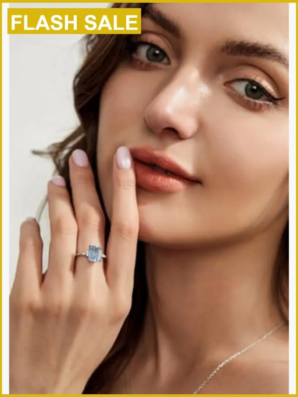 Emerald Cut Created Aquamarine Solitaire CZ Engagement Ring 3ct 925 Silver Size